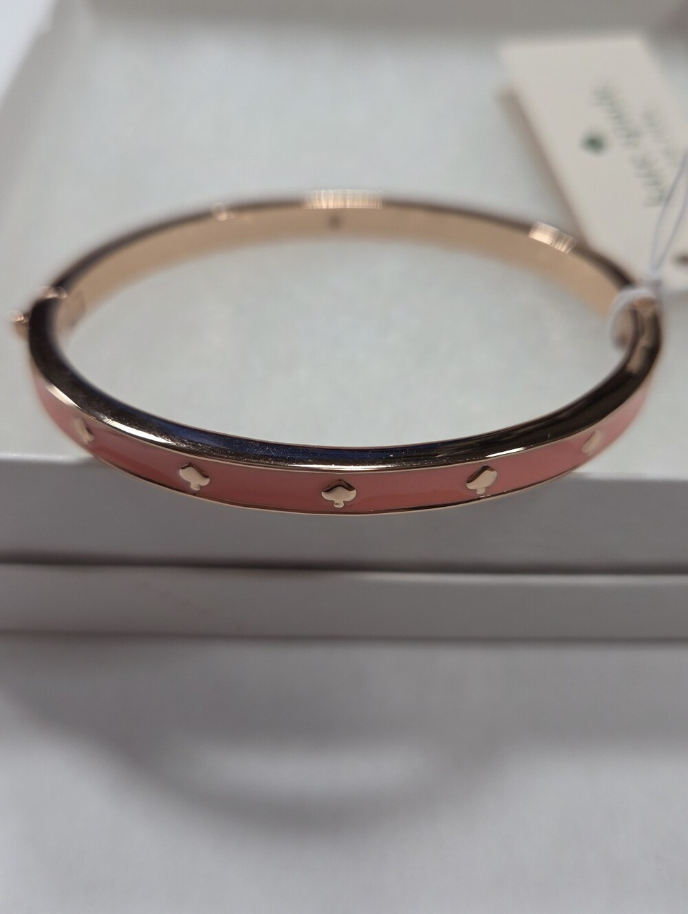 Kate Spade Melon Spot The Spade Enamel Hinged Bangle - Picture 2 of 9